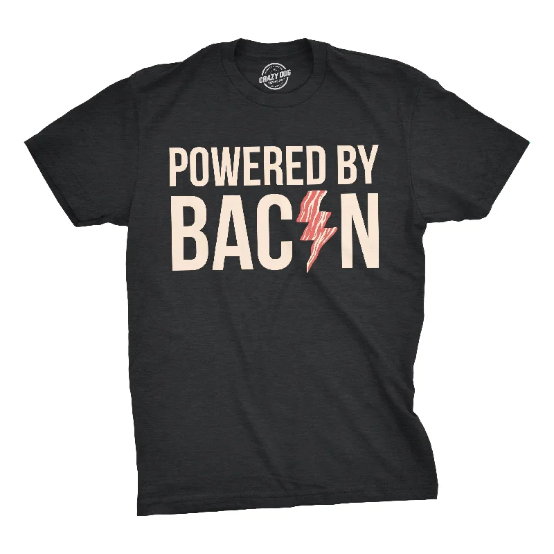 Men’s plaid dress shirt for casual office wear -Powered By Bacon Men's T Shirt