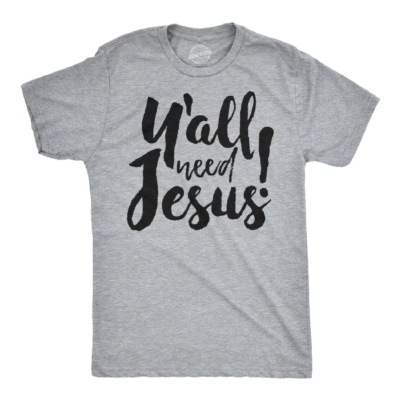 Men’s casual office shirt with plaid design -Y'all Need Jesus Men's T Shirt