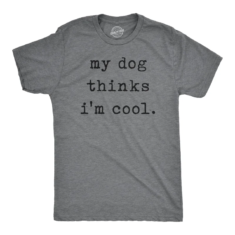 Men’s premium plaid office shirt -My Dog Thinks I'm Cool Men's T Shirt