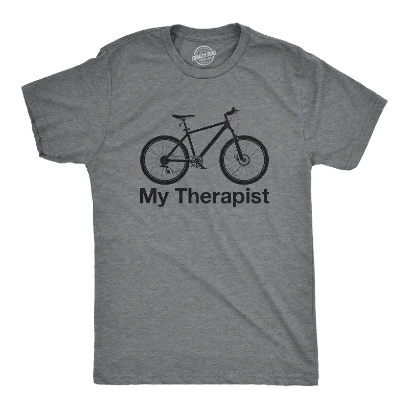 Men’s classic cotton plaid shirt -My Therapist Bicycle Men's T Shirt