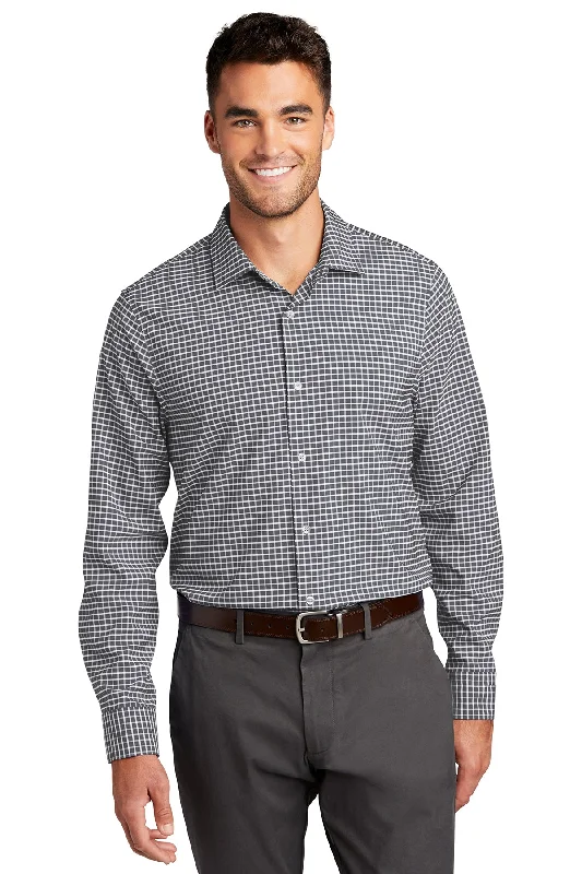 Men’s modern plaid shirt with buttons -Port Authority ® City Stretch Shirt