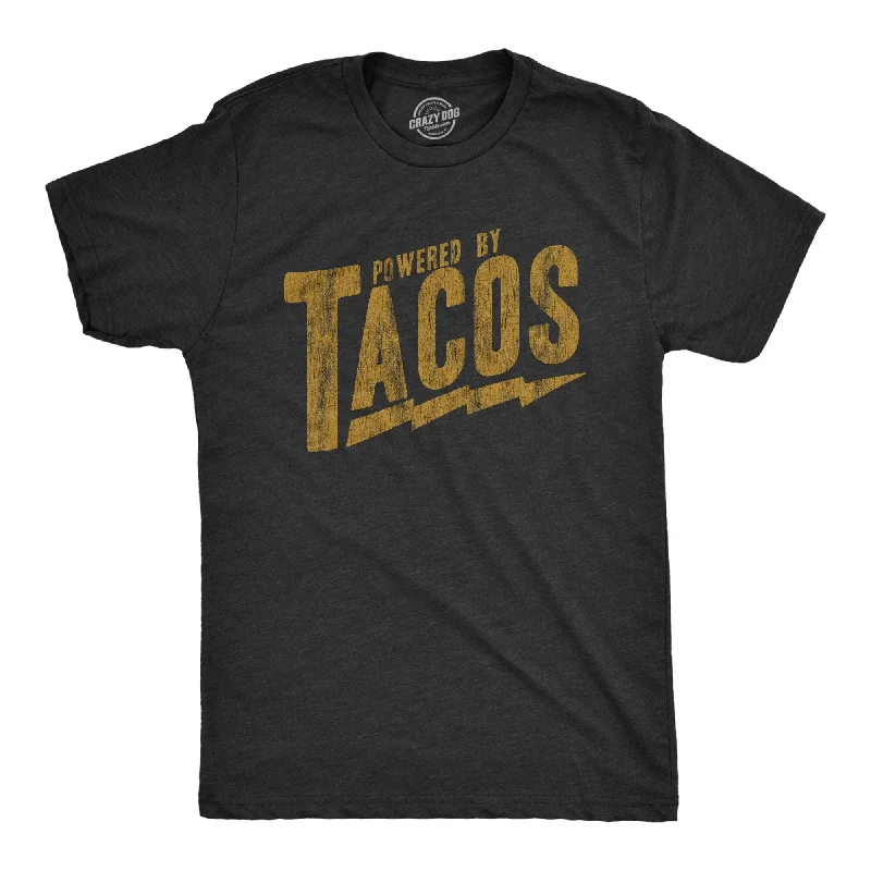 Men’s office business shirt with plaid -Powered By Tacos Men's T Shirt