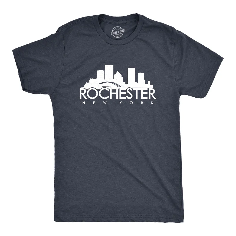 Men’s short sleeve plaid shirt for work -Rochester, New York Men's T Shirt