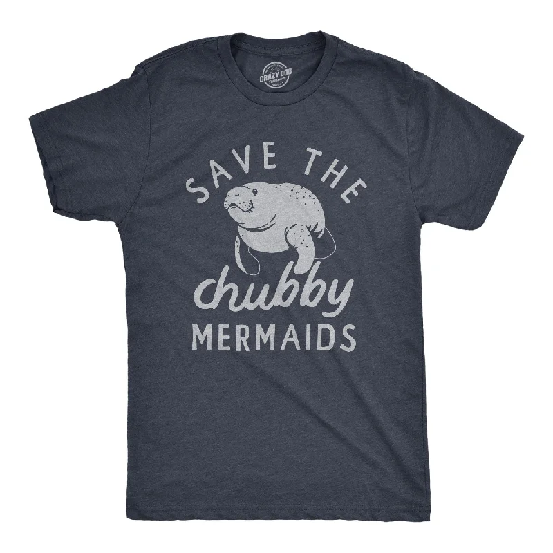 Men’s soft cotton plaid shirt for work -Save The Chubby Mermaids Men's T Shirt