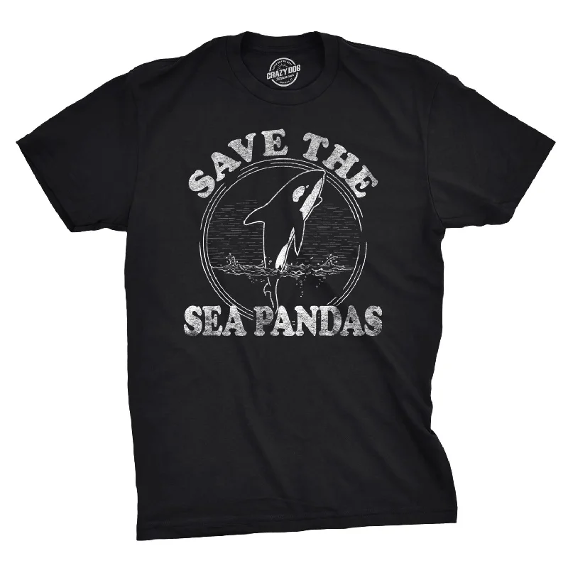 Men’s premium plaid dress shirt -Save The Sea Pandas Men's T Shirt