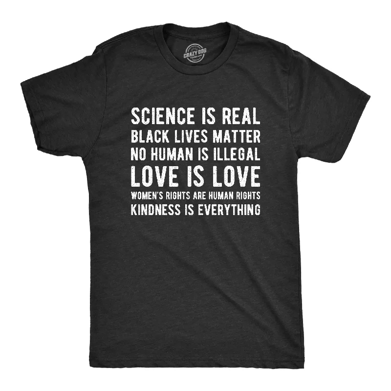 Men’s soft plaid shirt for business -Science Is Real Black Lives Matter Men's T Shirt