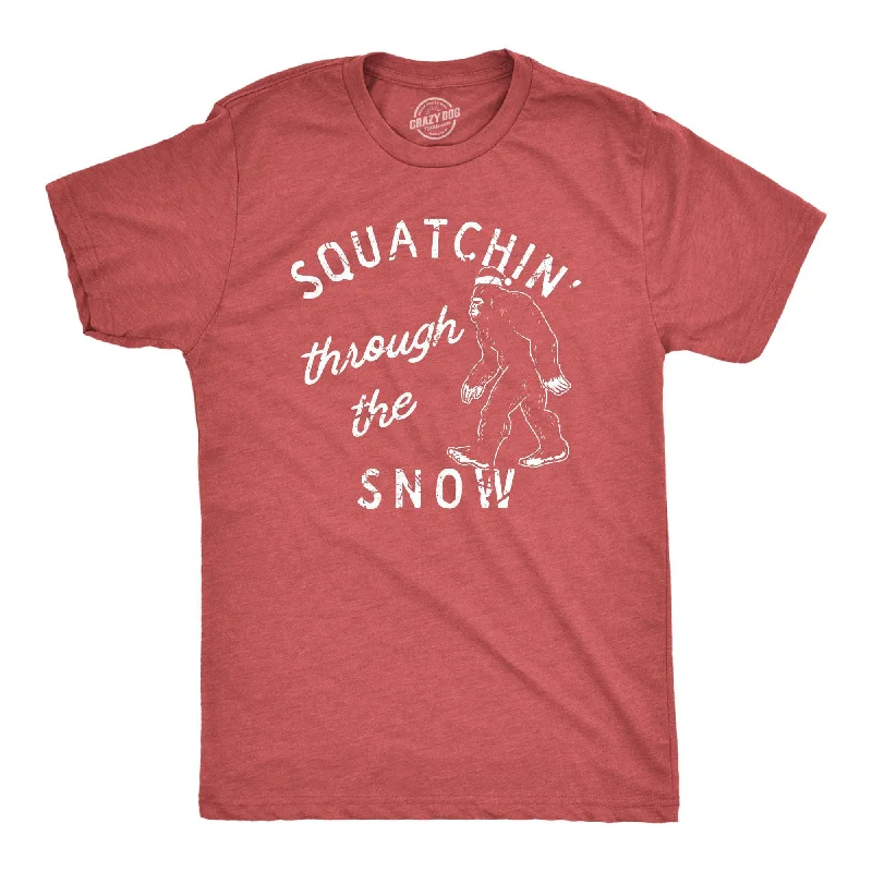 Men’s classic cotton plaid shirt -Squatchin Through The Snow Men's T Shirt