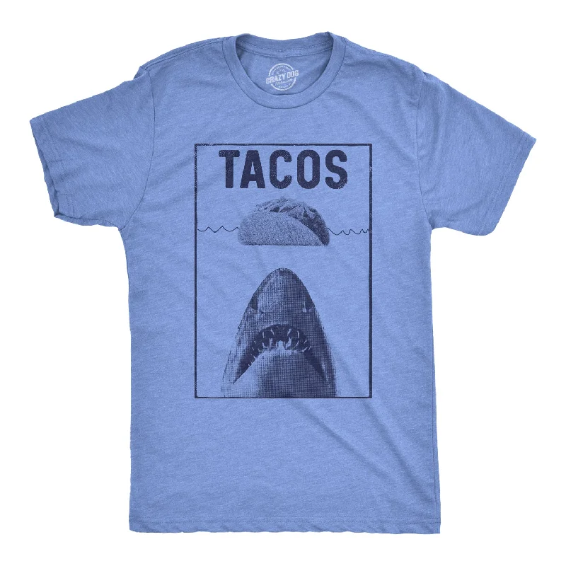 Men’s office dress plaid shirt -Tacos Shark Men's T Shirt