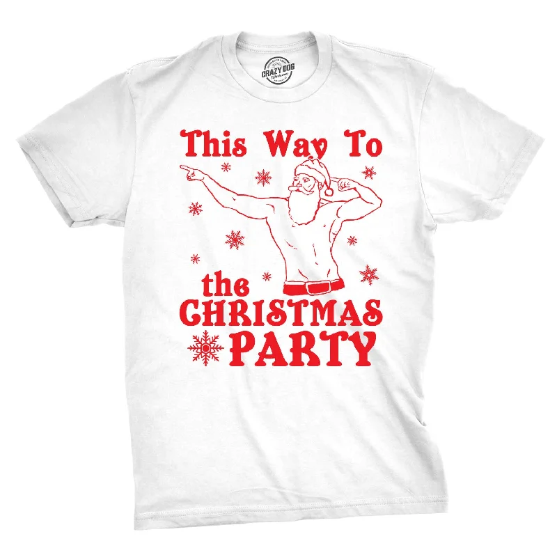 Men’s formal cotton dress shirt -This Way To The Christmas Party Men's T Shirt